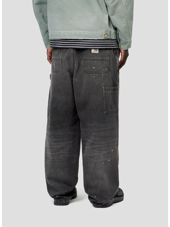PANTALONE SINGLE KNEE, 89EJ Black, destroy wash, splatter, small