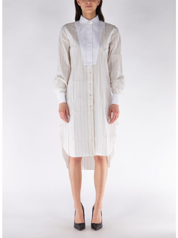 ABITO RISE CAMICIA, 100 IVORY STRIPE & WHITE, large