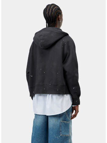 FELPA HOODED PAINTER JACKET, 89EJ Black, destroy wash, splatter, small