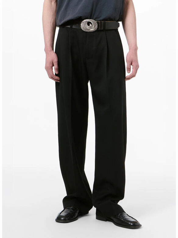 PANTALONE SLACK, COARSE BLACK GABARDINE, medium
