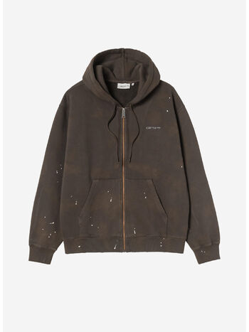FELPA HOODED PAINTER, 47EJ Tobacco, destroy wash, splatter, small