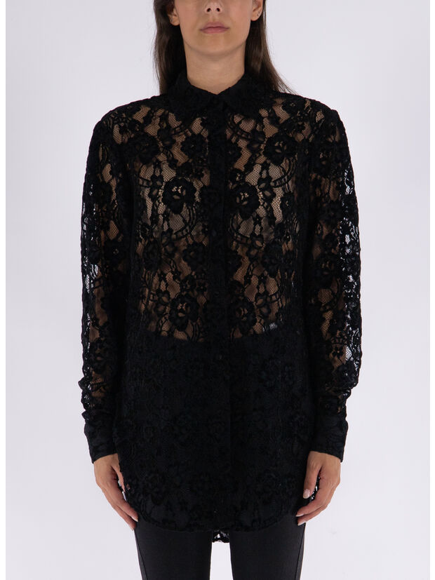 CAMICIA THE UP LACE, BLACK, large
