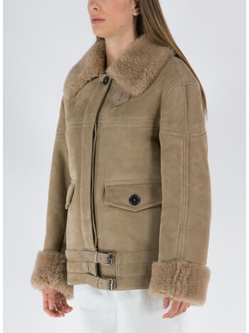 GIACCA SHEARLING, DP199 NUDE, small