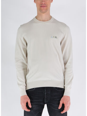 PULLOVER PULL SYLVAIN, TAL BLANC CASSE VERT, small