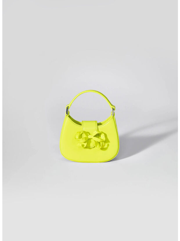 BORSA CURVED BOW MICRO SHOULDER BAG, LIME GREEN, large