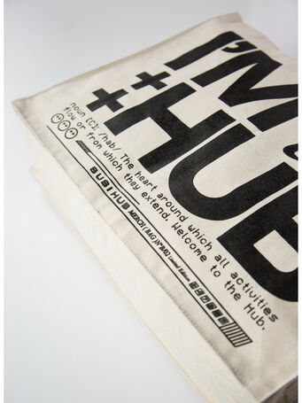 TOTE BAG CANVAS L BLACK SIGN, BLACK, small