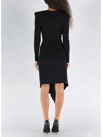 ABITO V-NECK MINI DRESS, BLACK, small
