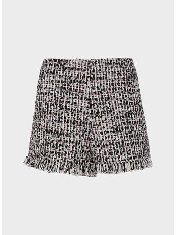 SHORTS FRINGED BOUCLE, BLACK, small