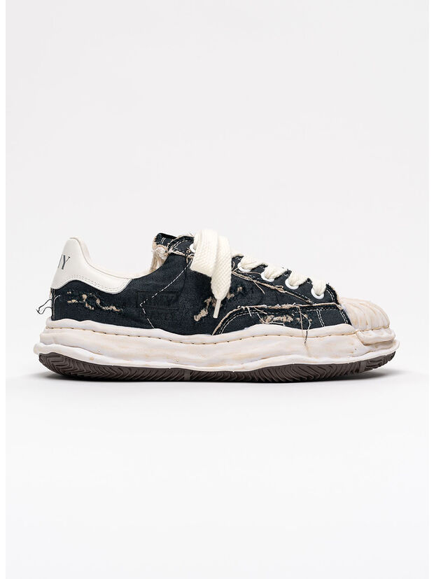 SCARPA OG SOLE RIPPED OVERDYE CANVAS LOW-TOP UNISEX, BLACK, large