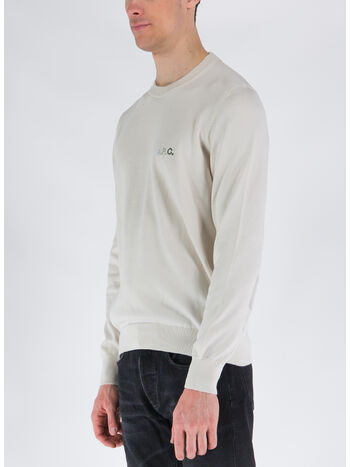 PULLOVER PULL SYLVAIN, TAL BLANC CASSE VERT, small