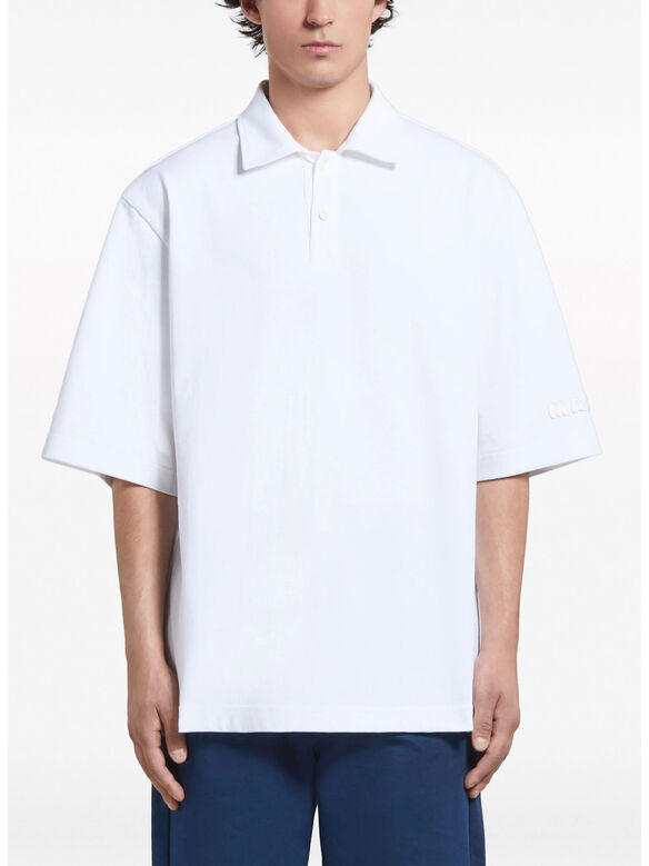 POLO OVERSIZE IN COTONE BIOLOGICO, 00W01 LYLY WHITE, medium