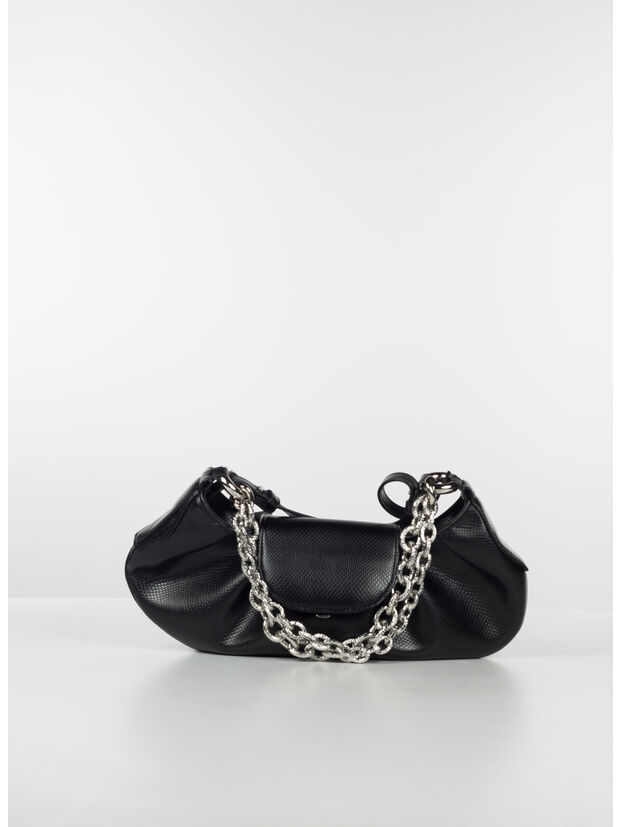BORSA MIMESI APPLE SNAKE, BLACK, large