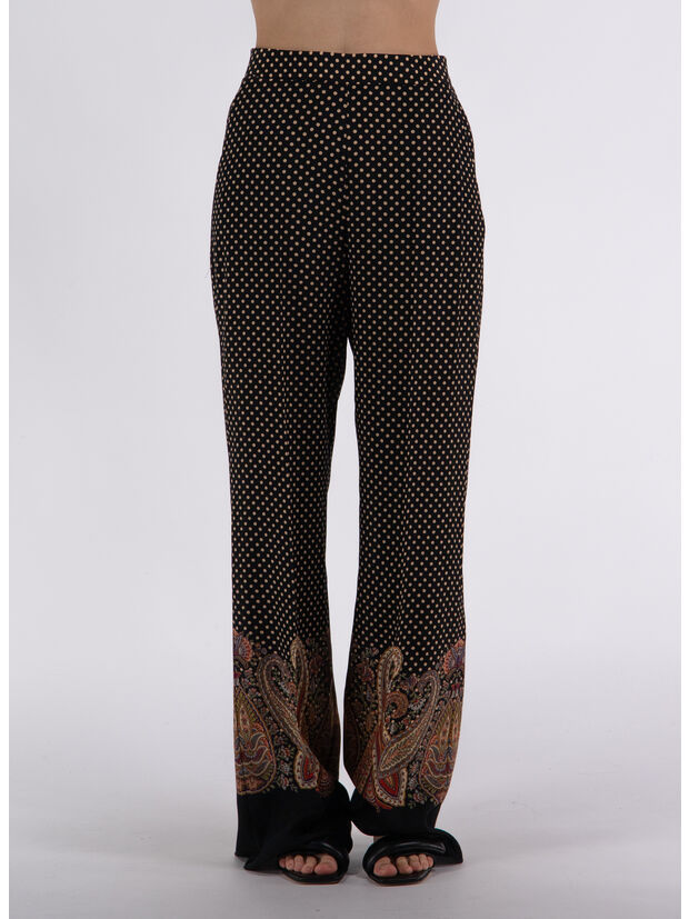 PANTALONI PALAZZO IN CRÊPE DE CHINE STAMPATA, 1, large