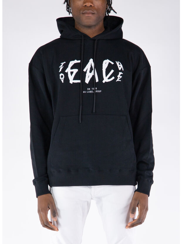 FELPA HOODIE PEACE, P401 BLACK + TEACH PEACE PRINT, large