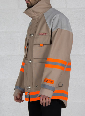 GIUBBOTTO CANVAS FIREMAN JACKET, BEIGE/SILVER, small
