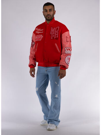 GIUBBOTTO OVERSIZE VARSITY, 1812 TOMATO CHERRY, small