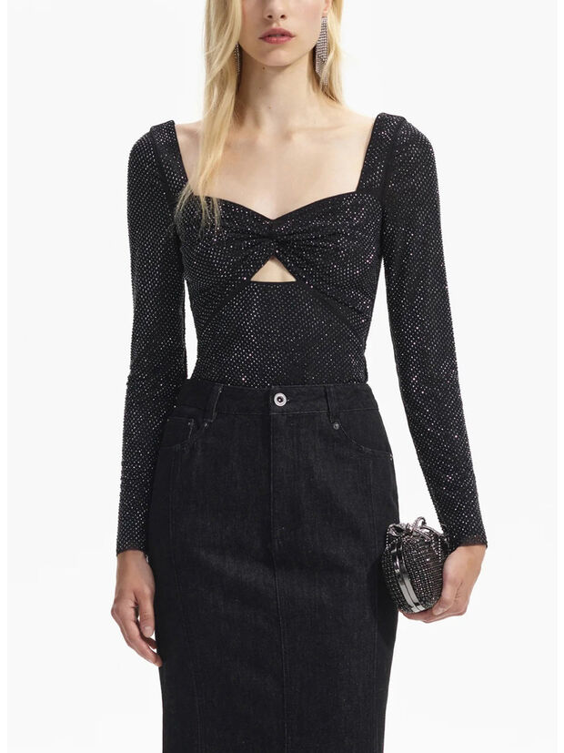 TOP RHINESTONE MESH, BLACK, large