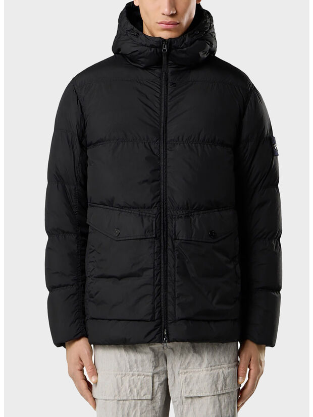 GIUBBOTTO SHORT PARKA CRINKLE REPS, V0029 BLACK, large