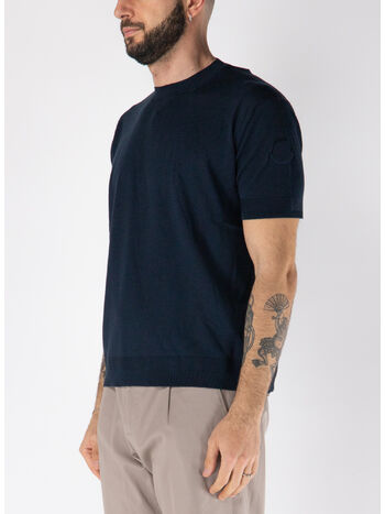 T-SHIRT A MANICHE CORTE IN MAGLIA, 742, small