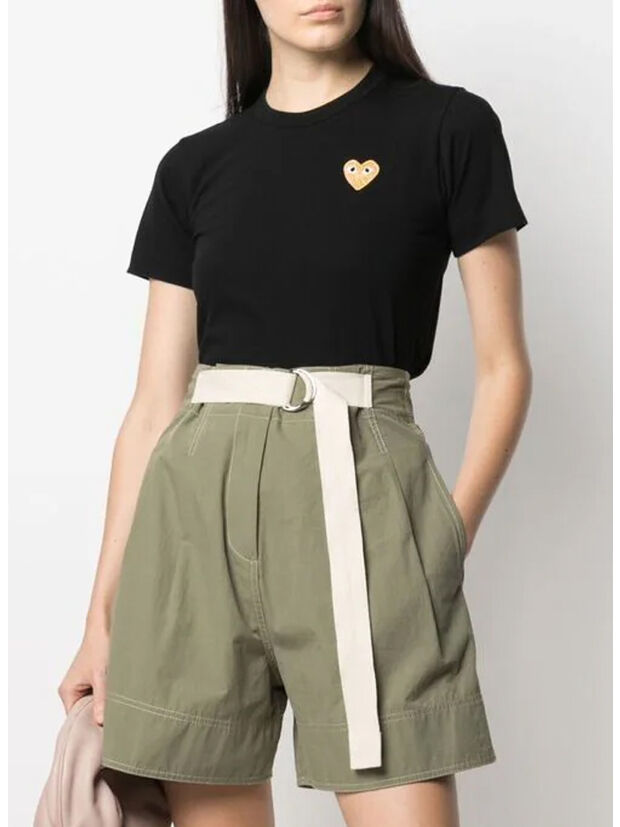 T-SHIRT GOLD HEART, BLACK, large