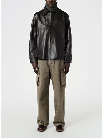 GIACCA FLUID CALFSKIN, Umber Brown Fluid Calfskin, small