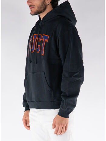 FELPA HOODIE CON LOGO STAMPATO, BLK0001 BLACK, small