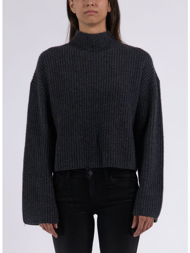PULLOVER FUNNEL NECK, ANTHRACITE MELANGE, large