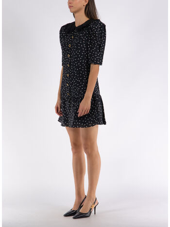 ABITO MINI  DAISY PRINT SILK WITH COLLA, 0900 BLACK, small