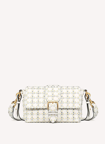 BORSA A SPALLA FLOWER PUZZLE, 031LATTE, small