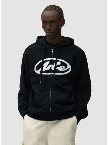 FELPA LOGO ZIP HOODIE, 1 BLACK, small