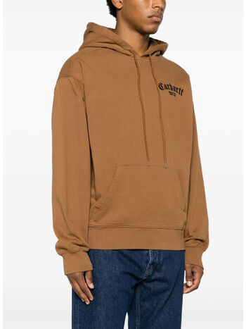 FELPA HOODIE ONYX SCRIPT, 08WXX HAMILTON BROWN/BLACK, small