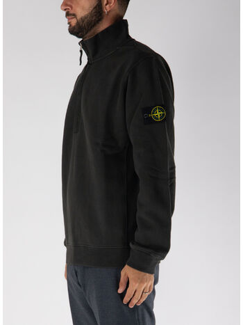 FELPA CON ZIP CORTA BRUSHED ORGANIC COTTON FLEECE, V0062 LEAD GREY, small