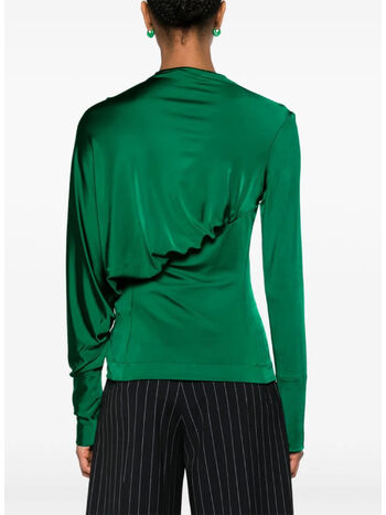 CAMICIA GATHERED CIRCLE DETAIL, 8685 VIRIDIAN, small