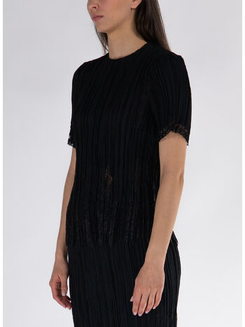 CAMICIA PLISSETTATO, BLK, small
