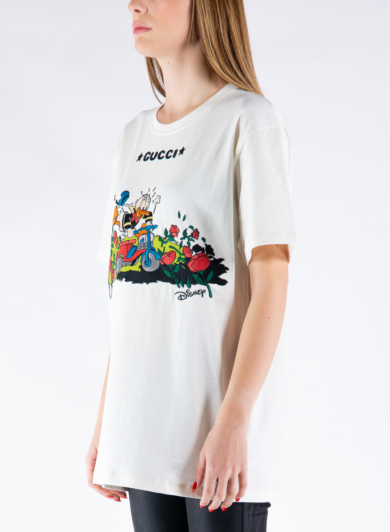 GUCCI T-SHIRT PAPERINO G LOVED DISNEY Bianco, Multicolor Donna | Susi