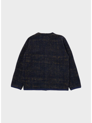 CARDIGAN MARBLE FLEECE, NAVY, small