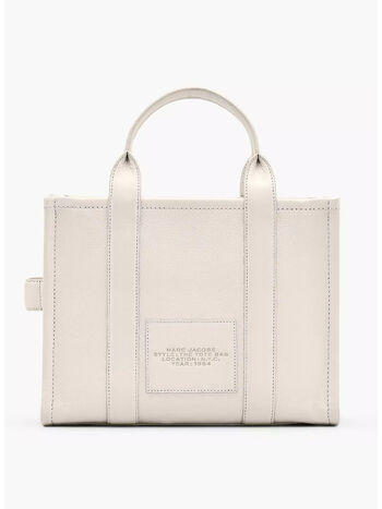 BORSA THE LEATHER MEDIUM TOTE, 140 COTTON/SILVER, small