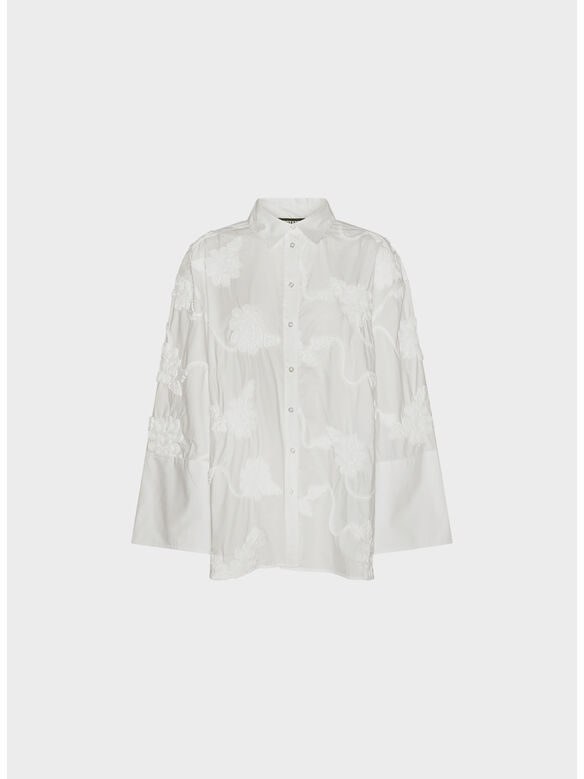 CAMICIA FLOWER OVERSIZED, 400 BRIGHT WHITE, medium