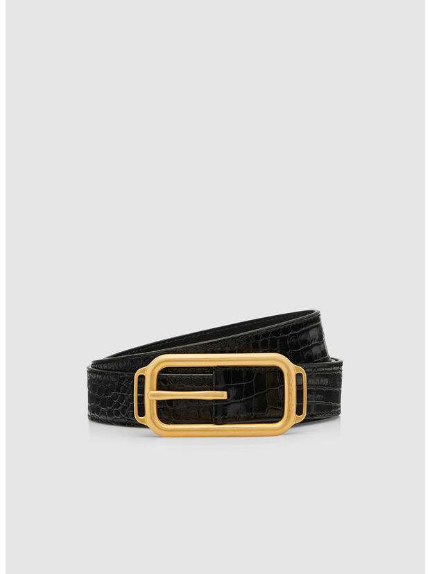 CINTURA CON FIBBIA PRINTED CROC STADIUM, 1N001 BLACK, large