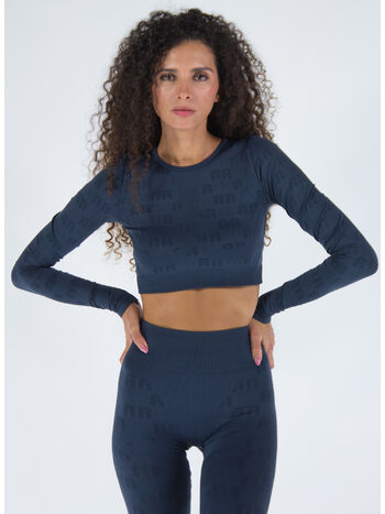 TOP CROP LONG SLEEVE, 19-4023 BLUE NIGHTS, small