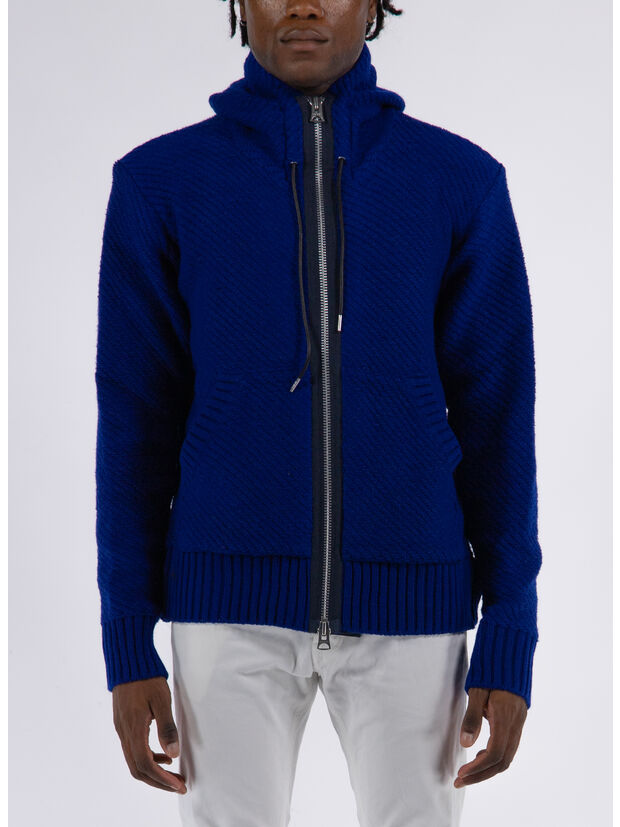 MAGLIONE KNIT BLOUSON, 401 BLUE, large