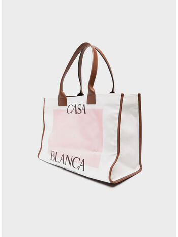 BORSA LARGE CASA TOTE, 01 BROWN / PALE PINK, small
