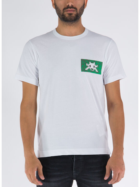 T-SHIRT IN MAGLIA DI COTONE, 2 WHITE, medium