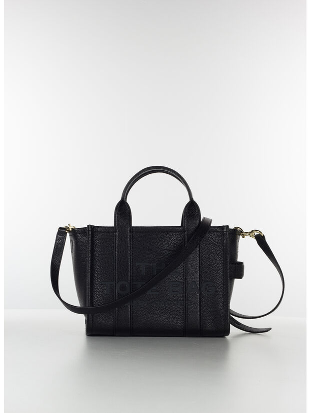 BORSA THE LEATHER SMALL TOTE, 001 BLACK, large