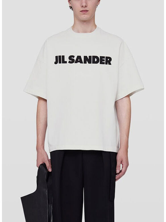 T-SHIRT CREWNECK CON LOGO, 102 PORCELAIN, medium