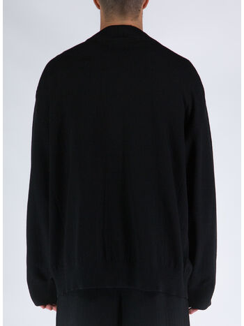 CARDIGAN LOGO KNIT, BLACK, small