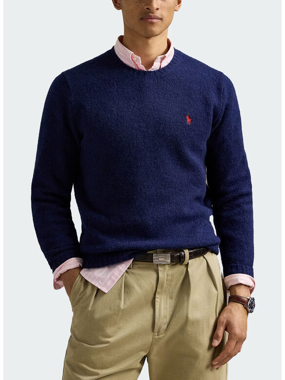 MAGLIONE IN LANA, BRIGHT NAVY, medium