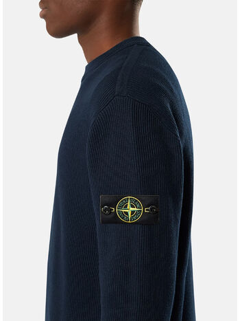 MAGLIONE RIBBED SOFT COTTON, V0020 NAVYBLUE, small