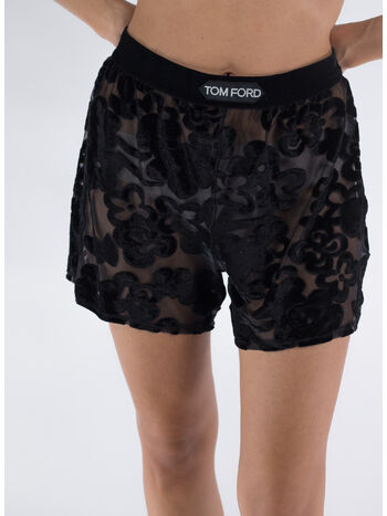 SHORTS PRIMROSE FLORAL TULLE DEVORE PJ, LB999 BLACK, small