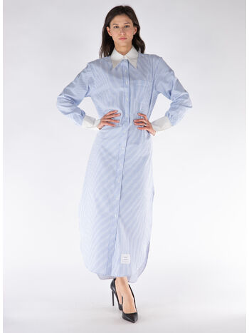 ABITO MIDI STRIPED COTTON, 450 BLUE, small